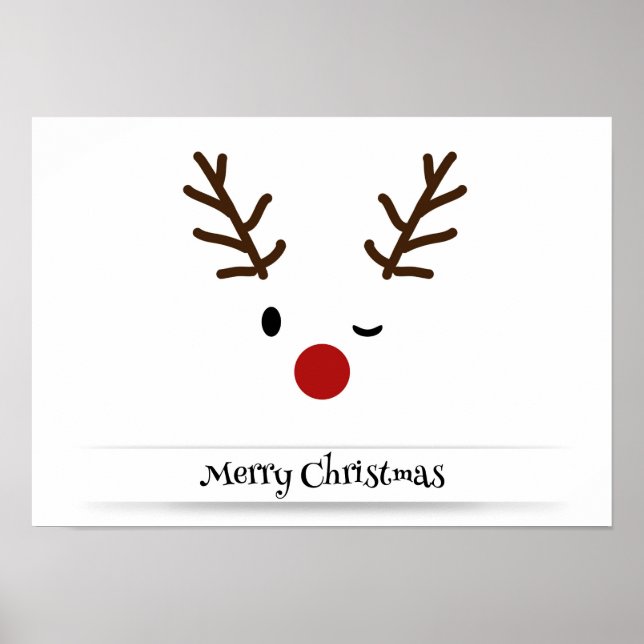 Poster do Designer de Feliz Natal de Rudolph (Frente)