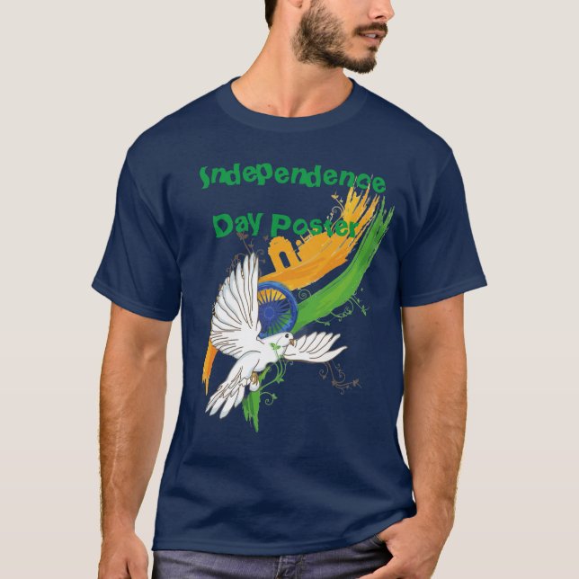 Poster do Dia da Independência Indiana de Camiseta (Frente)