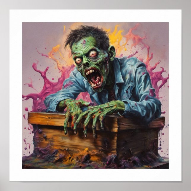 Poster do Dia das Bruxas de Zombie Mugshot (Frente)