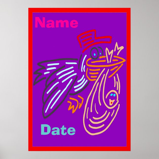 Poster do Dia de Nascimento do Bebê (Frente)