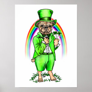 Poster do Dia de São Patrício do Pug