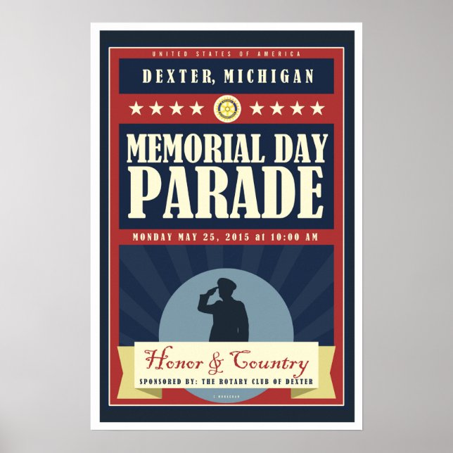 poster do Dia Memorial do Dexter Michigan 2015 (Frente)