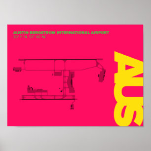 Poster do diagrama do aeroporto de Austin (AUS)