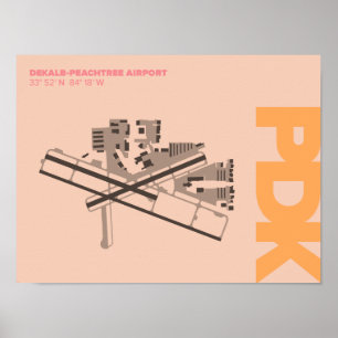Poster do diagrama do aeroporto de DeKalb-Peachtre