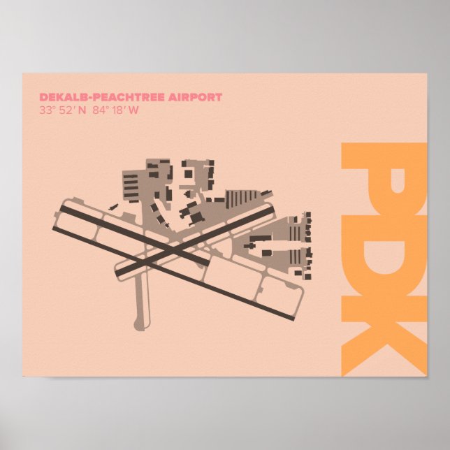 Poster do diagrama do aeroporto de DeKalb-Peachtre (Frente)