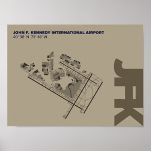 Poster do diagrama do aeroporto de Kennedy (JFK)
