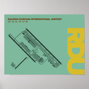 Poster do diagrama do aeroporto de Raleigh-Durham