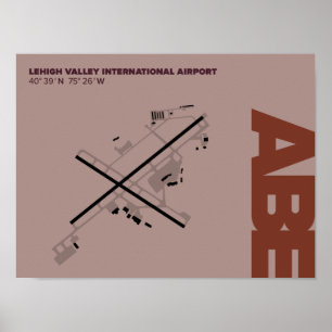 Poster do diagrama do aeroporto do vale de Lehigh