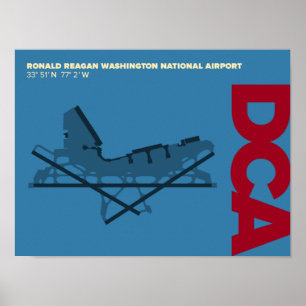 Poster do diagrama do aeroporto nacional de Reagan