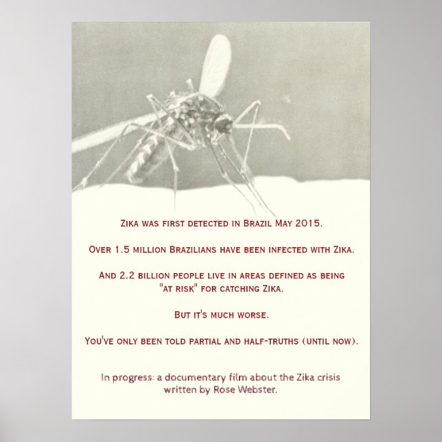Poster do documentário Zika por RoseWrites (Frente)