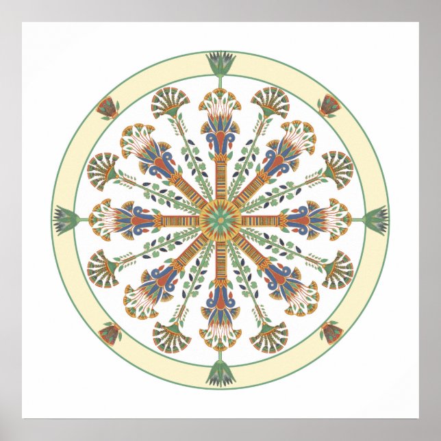 Poster do Egito Nouveau Lotus Mandala (Frente)