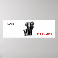 Poster do Elefante do Amor e Elefante do Bebê
