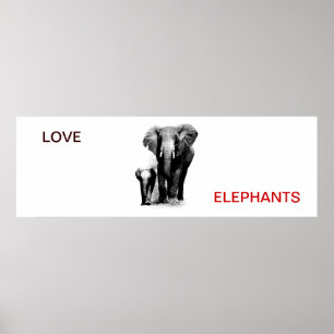 Poster do Elefante do Amor e Elefante do Bebê