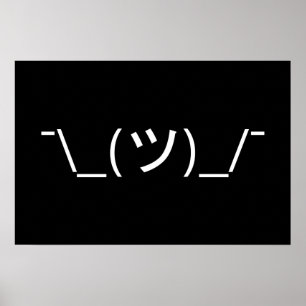 Pôster ¯ do Emoticon da encolho de ombros \ japonês
