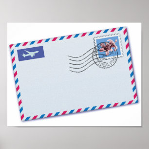 Poster do envelope do correio aéreo