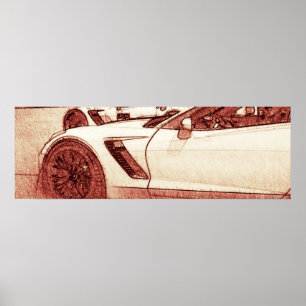 Poster do esboço de Corveta C7R Z06
