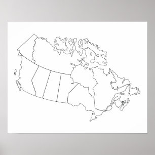 Poster do esboço do mapa de Canadá