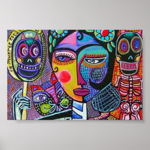 Poster do Esqueleto Espelho da Mulher Mexicana