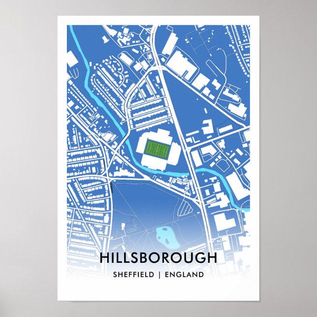 Poster do Estádio Hillsborough - Lar de Sheffield (Frente)