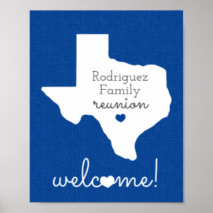 Poster do Estado Azul da Reunião Familiar do Texa