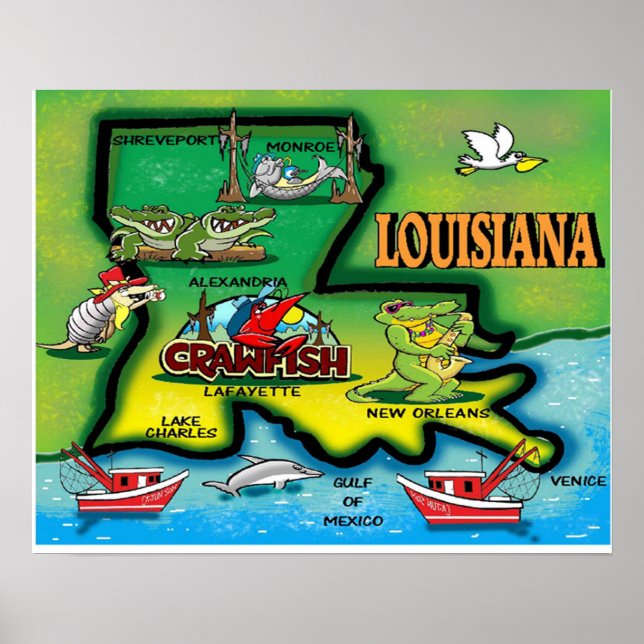 Poster do Estado da Louisiana (Frente)
