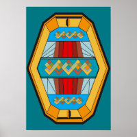 Poster do estilo Art Deco com forma Gem