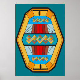 Poster do estilo Art Deco com forma Gem
