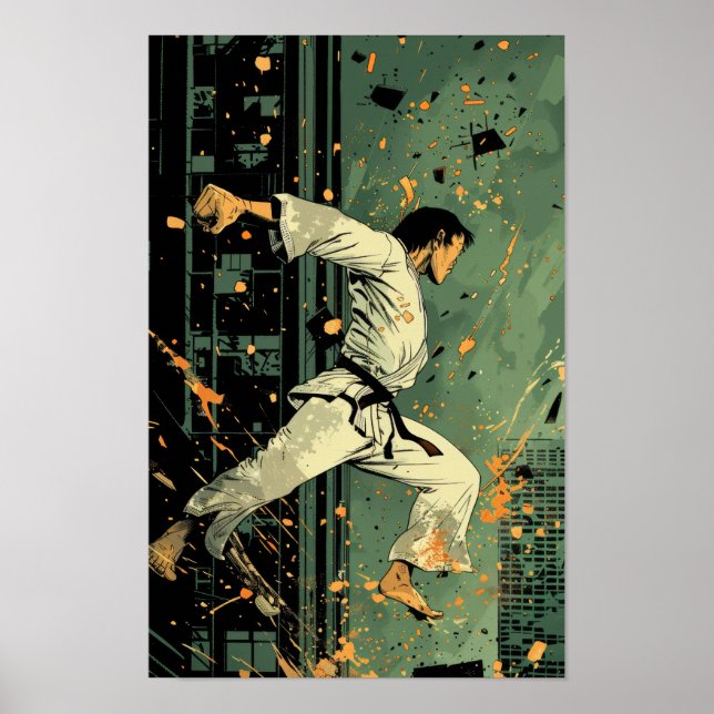 Poster do Estilo de Quadrícula de Caractere Princi (Frente)