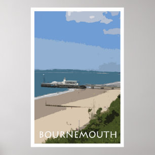 Poster do estilo do vintage de BORNEMOUTH