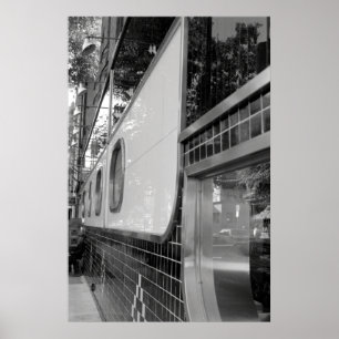 Poster do exterior do restaurante do art deco