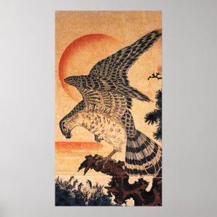 Poster do falcão de Kuniyoshi
