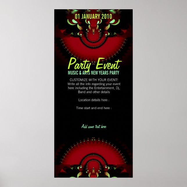 POSTER DO FANTASY Party VERMELHO (Frente)