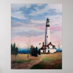Poster do farol do ponto do vento