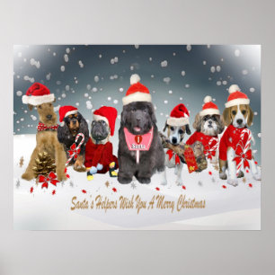 Poster do Feliz Natal dos ajudantes do papai noel