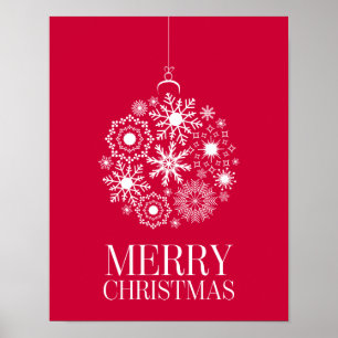 Poster do feriado do Feliz Natal do ornamento do