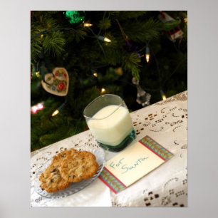 Poster Do feriado vida ainda. Biscoitos & leite do Natal