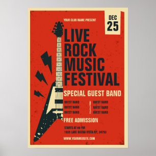 Poster do Festival de Música de Rock Personalizado