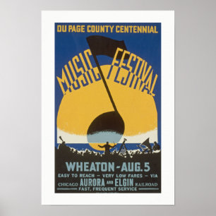 Poster do festival de música do vintage