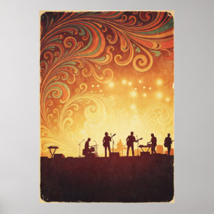 Poster do Festival de Música Psicodélico dos anos 