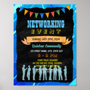 Poster do folheto de eventos de rede