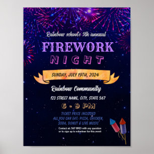poster do folheto de eventos noturnos de bombeiro