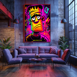 Poster do Franky Neon – Monstro de Arte Pop Cartoo