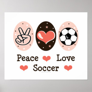 Poster do futebol do amor da paz