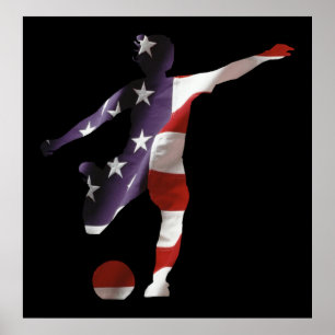 Poster do futebol dos E.U. das mulheres