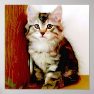 Poster do gatinho do gato malhado