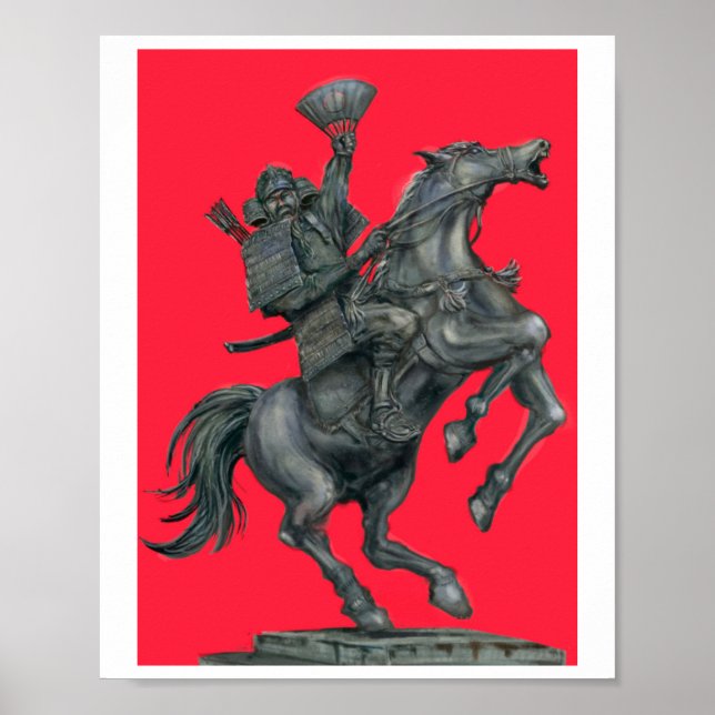 Pôster do General Samurai de Bronze a Cavalo (Frente)