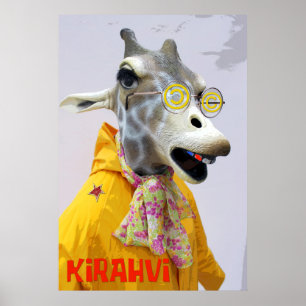 Poster do girafa do divertimento!