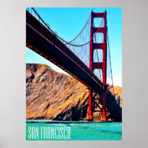Pôster do Golden Gate Bridge em tela brilhante 40 