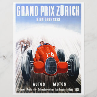 poster do Grande Prêmio de Zurique de 1939