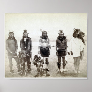 Poster do grupo do guerreiro do nativo americano